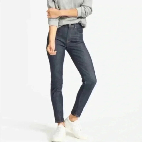 Everlane High Rise Straight Jean Dark Indigo Sz. 28 NWT - Picture 1 of 9